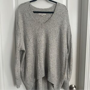 Loft V-Neck Speckled Sweater